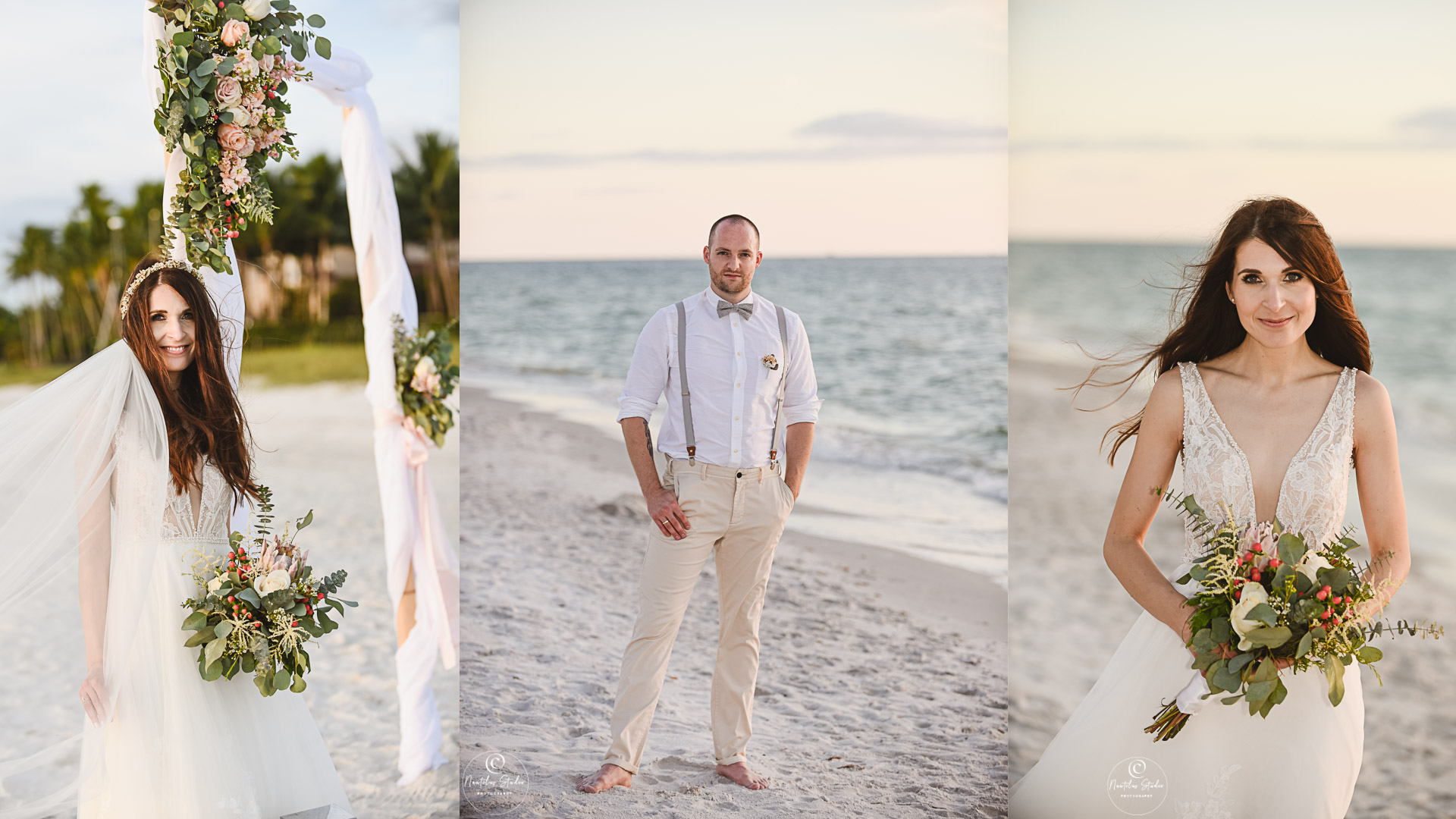 Brautpaar am Strand von Naples Florida