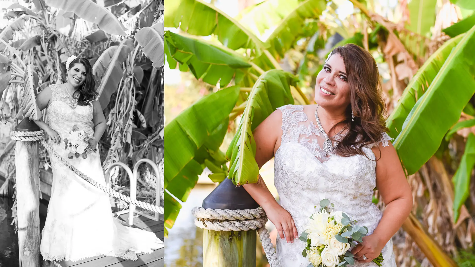 Novia en su boda en Florida durante COVID 19