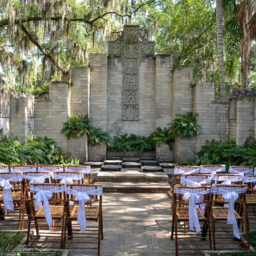 Heiraten in Kapelle in Florida, Foto von Maya Freiluftkapelle mit Dekoration