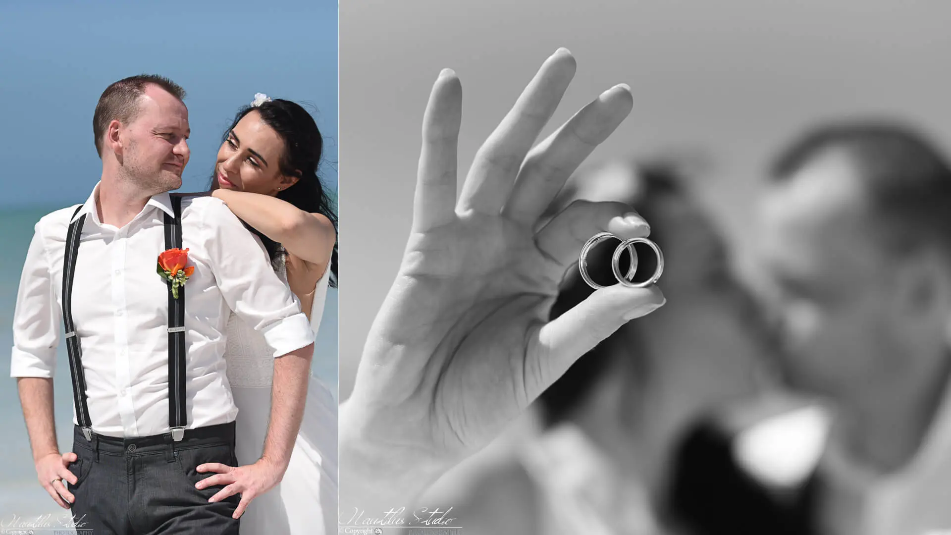 Boda simbólica en Florida, foto de anillos de boda