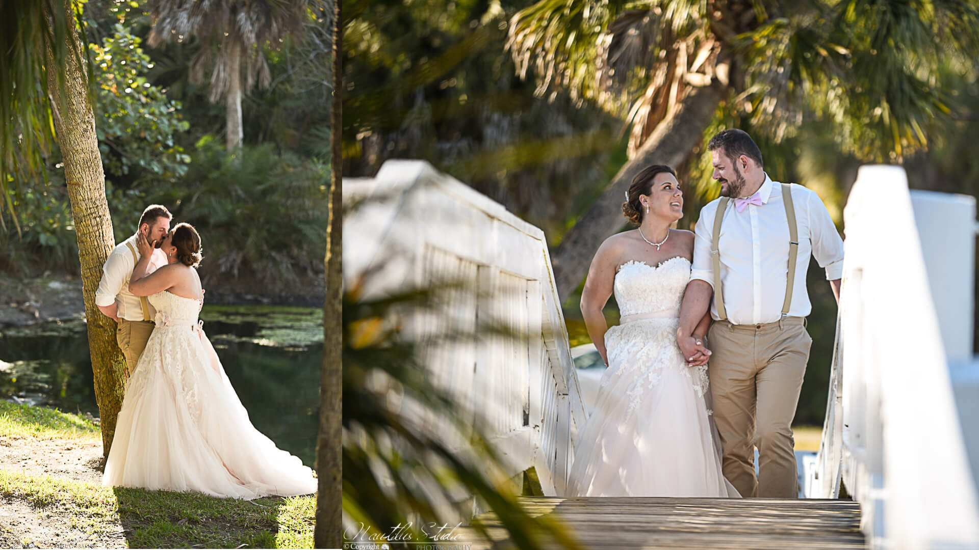 Boda en el resort en Florida, foto de los recién casados